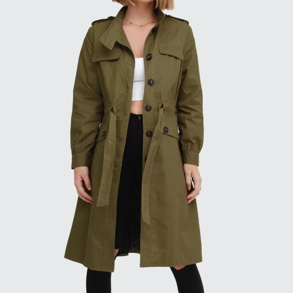 NEW Belle and Bloom Carlisle Button Front Trench Coat